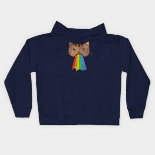 Vintage Rainbow Cat Vomit Kids Hoodie